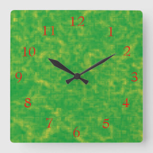 Hübsche Kalkgrün und Gelb>Gemusterte Uhr