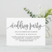 Hübsche Kalligrafie-Hochzeitsparty Einladung (Stehend Vorderseite)