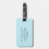 Hübsche Kalligrafie Light Blue Mrs. Personalisiert Gepäckanhänger (Rückseite vertikal)