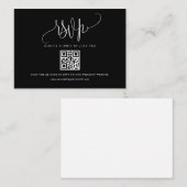 Hübsche Kalligrafie Script Black QR Code UAWG Begleitkarte (Vorne/Hinten)