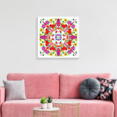 Hübsche Kardinal und Blume Mandala Leinwanddruck (Insitu (Wohnzimmer))