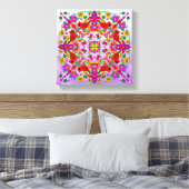 Hübsche Kardinal und Blume Mandala Leinwanddruck (Insitu (Schlafzimmer))