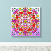 Hübsche Kardinal und Blume Mandala Leinwanddruck (Insitu (Holzboden))