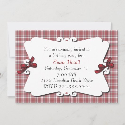 Hübsche karierte Einladung (Vorderseite)