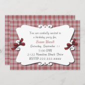 Hübsche karierte Einladung (Vorne/Hinten)