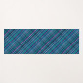 Hübsche Karierte Lila blaugrüne Rosa Diagonal Yogamatte (Vorderseite (Horizontal))