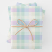 Hübsche Karierte Pastete Rosa Gelb Blau Lila Geschenkpapier Set (Beispiel)