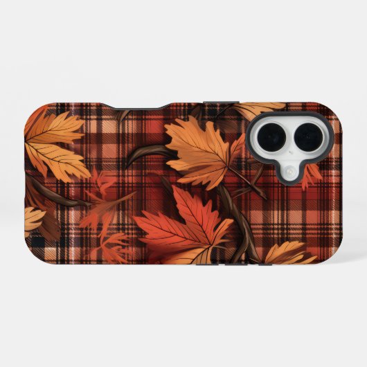 HÜBSCHE KARIERTE PATTERN- UND AUTUMNSTÜCKE iPhone 16 HÜLLE (Rückseite (Horizontal))