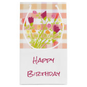 Hübsche Karierte und geflochtene kleine Papiergesc Geschenktüte (Rückseite)