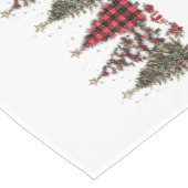 Hübsche Karierte Weihnachtsbäume Mittelgroßer Tischläufer (Ecke)