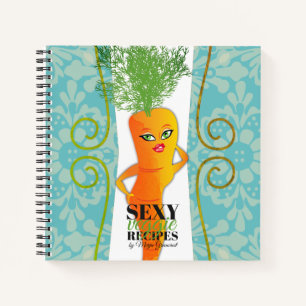 Hübsche Karotte vegane vegetarische Kochbuch Rezep Notizblock