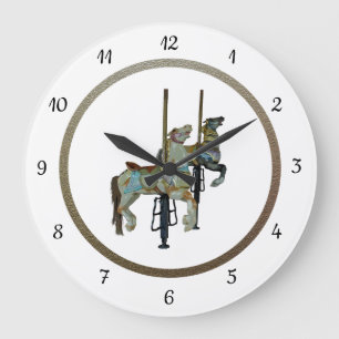 Hübsche Karussellpferde Wanduhr