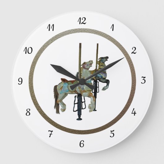 Hübsche Karussellpferde Wanduhr (Vorderseite)