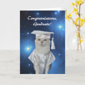 Hübsche Katze Abschluss für Frauen Karte (Gelbe Blume)