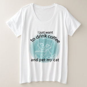 Hübsche Katze Große Größe T-Shirt