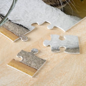 Hübsche Katze Hinter Blätter auf dem Regal, Puzzle (Seite)