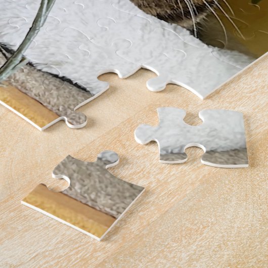 Hübsche Katze Hinter Blätter auf dem Regal, Puzzle (Seite)