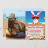 Hübsche Katze im Urlaub Einladung (Vorne/Hinten)