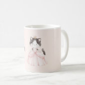 Hübsche Katze in rosa Kronenkleid Kaffeetasse (VorderseiteRechts)