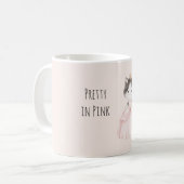 Hübsche Katze in rosa Kronenkleid Kaffeetasse (Vorderseite Links)