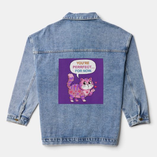 Hübsche Katze Jeansjacke (Rückseite)