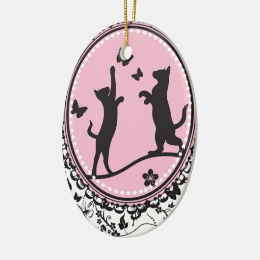 Hübsche Katze Keramik Ornament (Links)