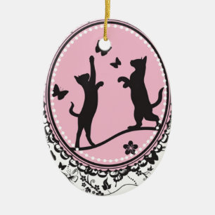 Hübsche Katze Keramik Ornament
