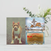 Hübsche Katze mit Brille Einladung (Stehend Vorderseite)