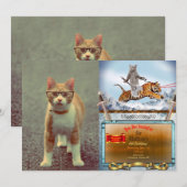 Hübsche Katze mit Brille Einladung (Vorne/Hinten)