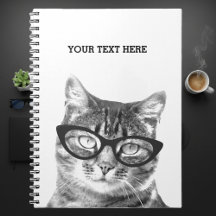 Hübsche Katze mit Brille Foto Notebook Design