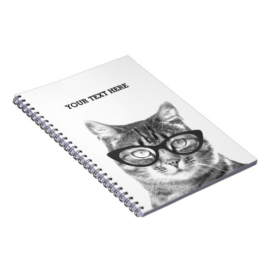 Hübsche Katze mit Brille Foto Notebook Design Notizblock (Rechte Seite)