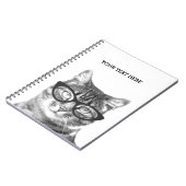 Hübsche Katze mit Brille Foto Notebook Design Notizblock (Linke Seite)