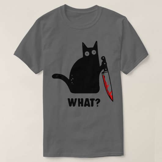 Hübsche Katze mit einem Messer WAS T-Shirt (Design vorne)