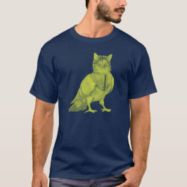 Hübsche Katze mit Taube und Vogeldesign T-Shirt