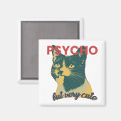 Hübsche Katze mit Zunge draußen Magnet (Vorderseite/Rückseite)