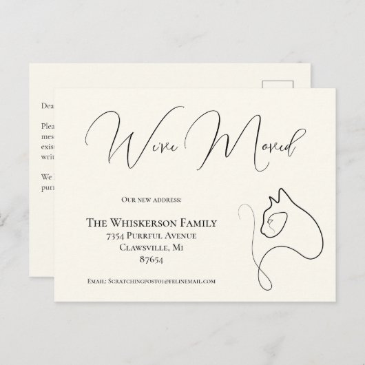 Hübsche Katze Schwarz & Elfenbein Wir haben die An Postkarte (Vorne/Hinten)