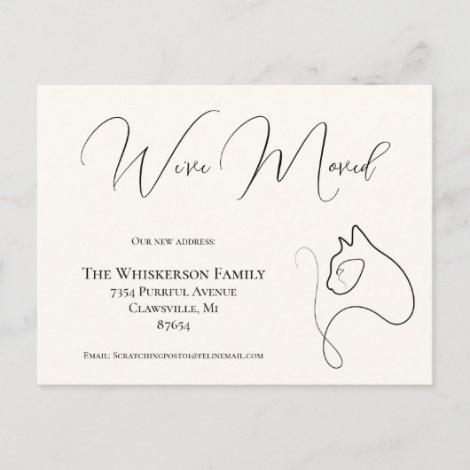 Hübsche Katze Schwarz & Elfenbein Wir haben die An Postkarte (Vorderseite)