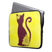 Hübsche Katze Silhoutte Laptop-Sieb Laptopschutzhülle (Vorderseite Links)