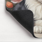 Hübsche Katze und Blume Mousepad (Ecke)