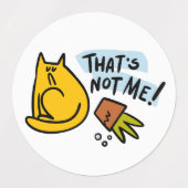 Hübsche Katze und ein gestürzter Blume Etiketten (Design 1)
