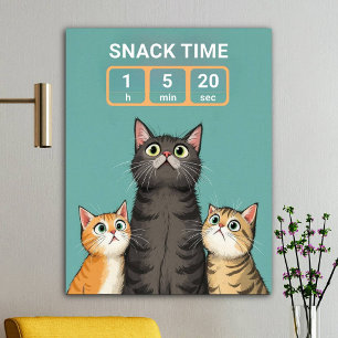 Hübsche Katzen, die zur Snackzeit Gewartet werden Poster