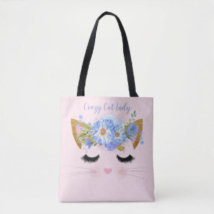 Hübsche Katzen-Gesicht-Rosé-Tragetasche Tasche