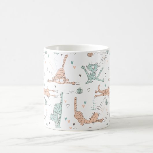 Hübsche Katzen im Niedlichen Stil Kaffeetasse (Mittel)