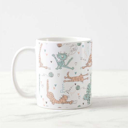 Hübsche Katzen im Niedlichen Stil Kaffeetasse (Links)