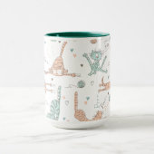 Hübsche Katzen im Niedlichen Stil Tasse (Zentrum)