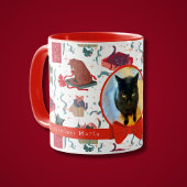 Hübsche Katzen in Weihnachtskästen Personalisiert Tasse