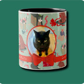 Hübsche Katzen in Weihnachtskästen Personalisierte Zweifarbige Tasse