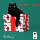 Hübsche Katzen in Weihnachtskästen Weiß Rot Grün Geschenkpapier