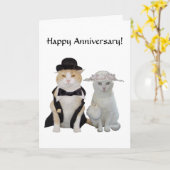 Hübsche Katzen/Kätzchen - Jubiläum Karte (Gelbe Blume)