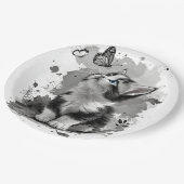 Hübsche Katzen-Miau-Papierplatten Pappteller (Schrägansicht)